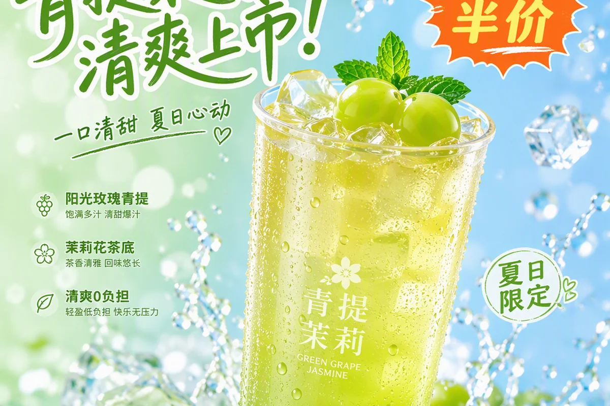 夏饮新品上市海报
