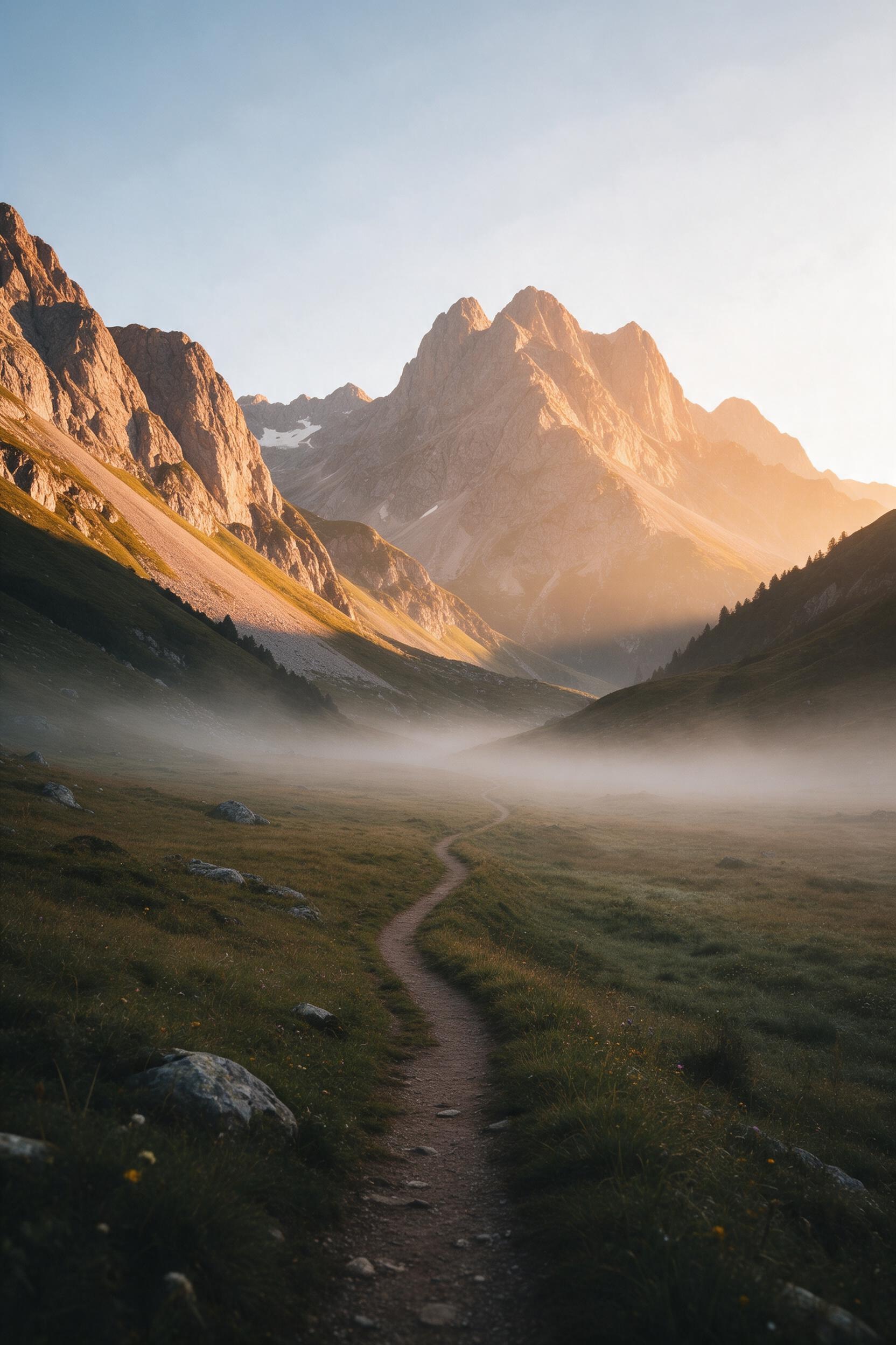 日出时的宁静山景