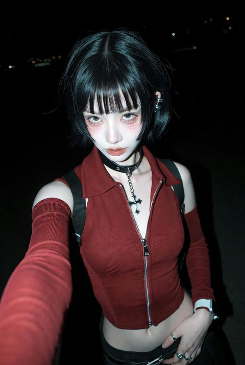 夜闪酷飒自拍少女